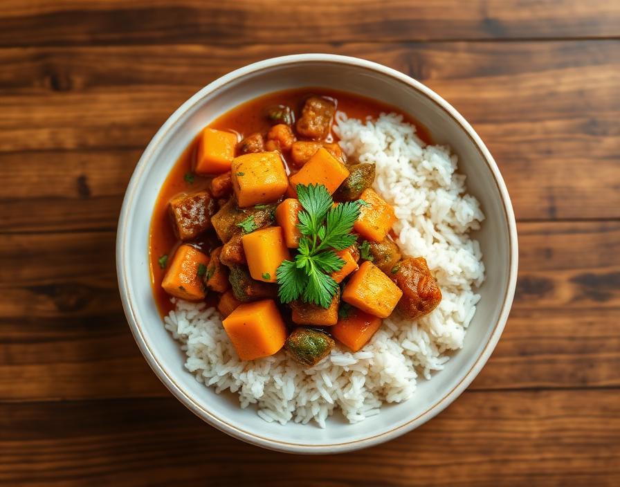 Curry de légumes & riz basmati